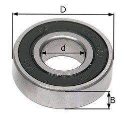 Kugellager, Achsenlager, 6000 2RS. d=8mm D=22mm B=7mm